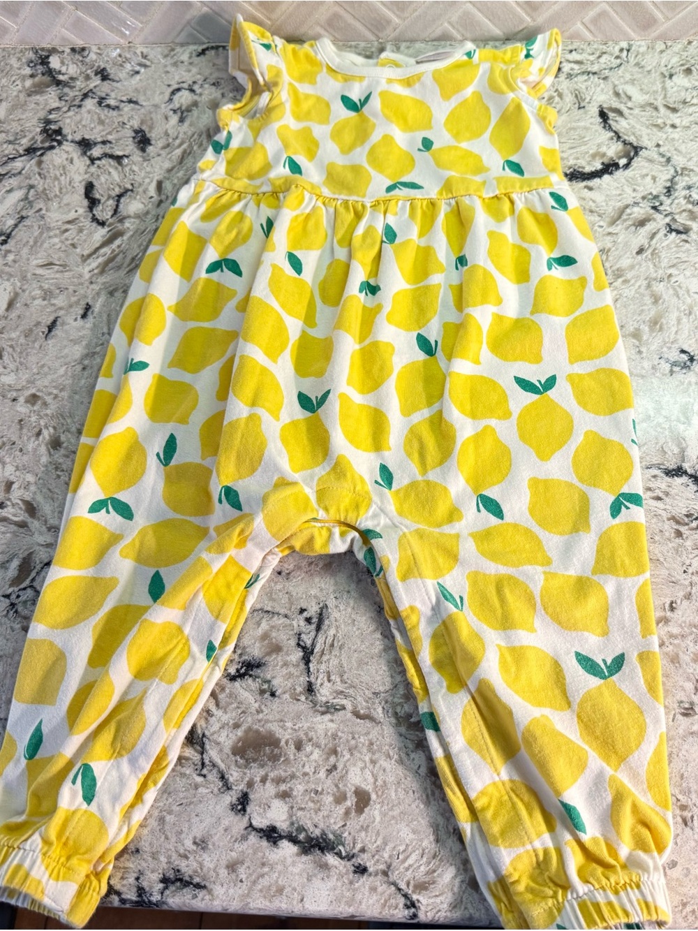 Hanna Andersson Yellow Lemon Print Romper